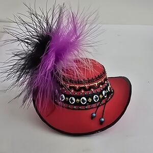vintage y2k WESTLAND Paint The Town Red Resin Hat Mini Decor Original Box‎ 2004